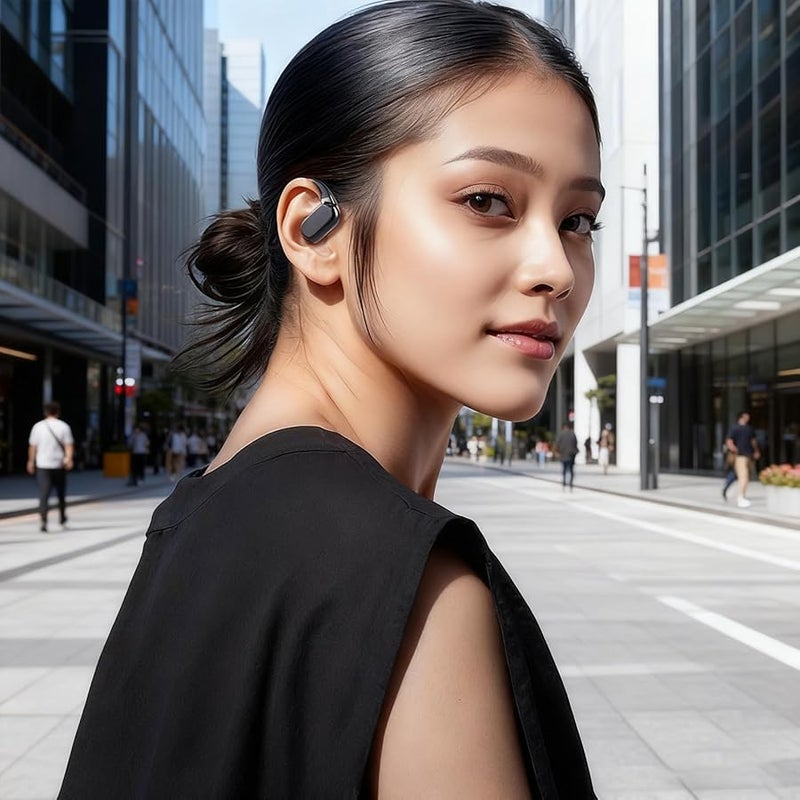 Black AI Translator Earbuds Wireless Real Time Translation Noise Cancelling - Image 4