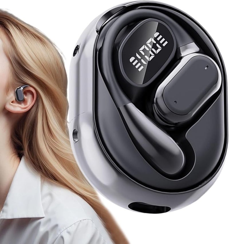 Black AI Translator Earbuds Wireless Real Time Translation Noise Cancelling - Image 1