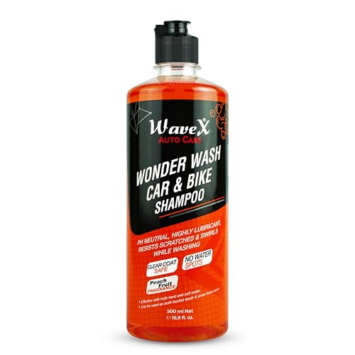 Wavex Wonder Wash Car Shampoo 500ml | Luxurious Car Wash Shampoo, Honey Thick with Super Suds | Car Washing Shampoo with Peach Fragrance, Produces Thick Foam - Image 1