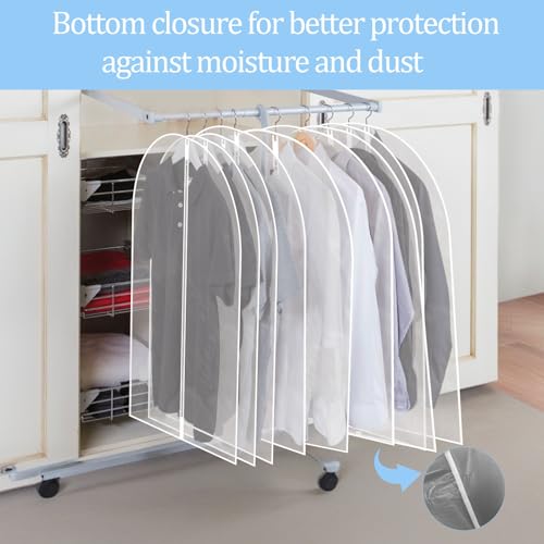 TORONTOKYO 25 Pack 31" Garment Bags for Hanging Clothes, Clear Plastic Garment Bag Dust-Proof Suit Protector Clothes Cover with Zipper for Closet Storage and Travel - Image 5