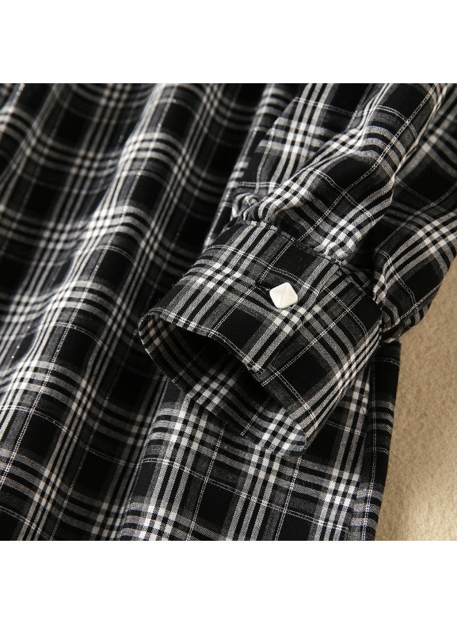 XINYANG Women's Clothing 2025 Spring Retro Hong Kong Style Checkered Shirt Loose Casual Blouse - Image 5