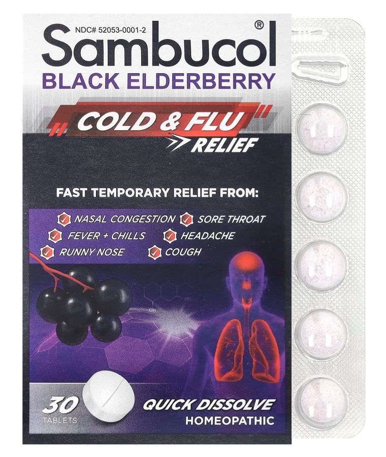 Black Elderberry Cold & Flu Relief 30 Tablets