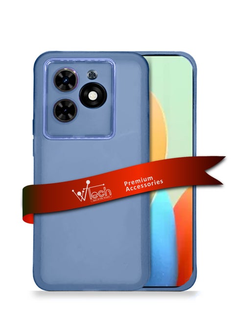 Soft Transparent TPU Silicone Ultra Thin Phone Stylish Electroplated Camera Border Case Cover For Tecno Pop 8 4G 2023 / Spark 20 4G 2023 / Spark 20C 4G 2023 / Spark Go 2024 4G 2023 Sky Blue