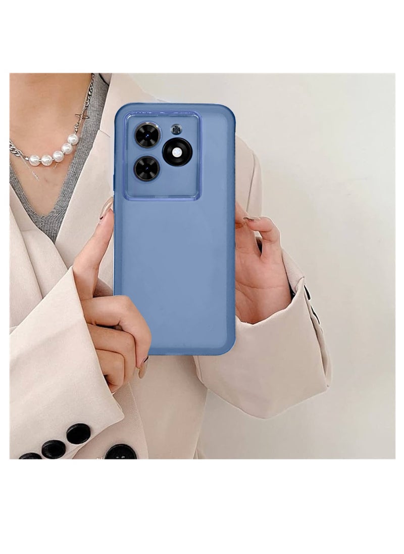 Soft Transparent TPU Silicone Ultra Thin Phone Stylish Electroplated Camera Border Case Cover For Tecno Pop 8 4G 2023 / Spark 20 4G 2023 / Spark 20C 4G 2023 / Spark Go 2024 4G 2023 Sky Blue