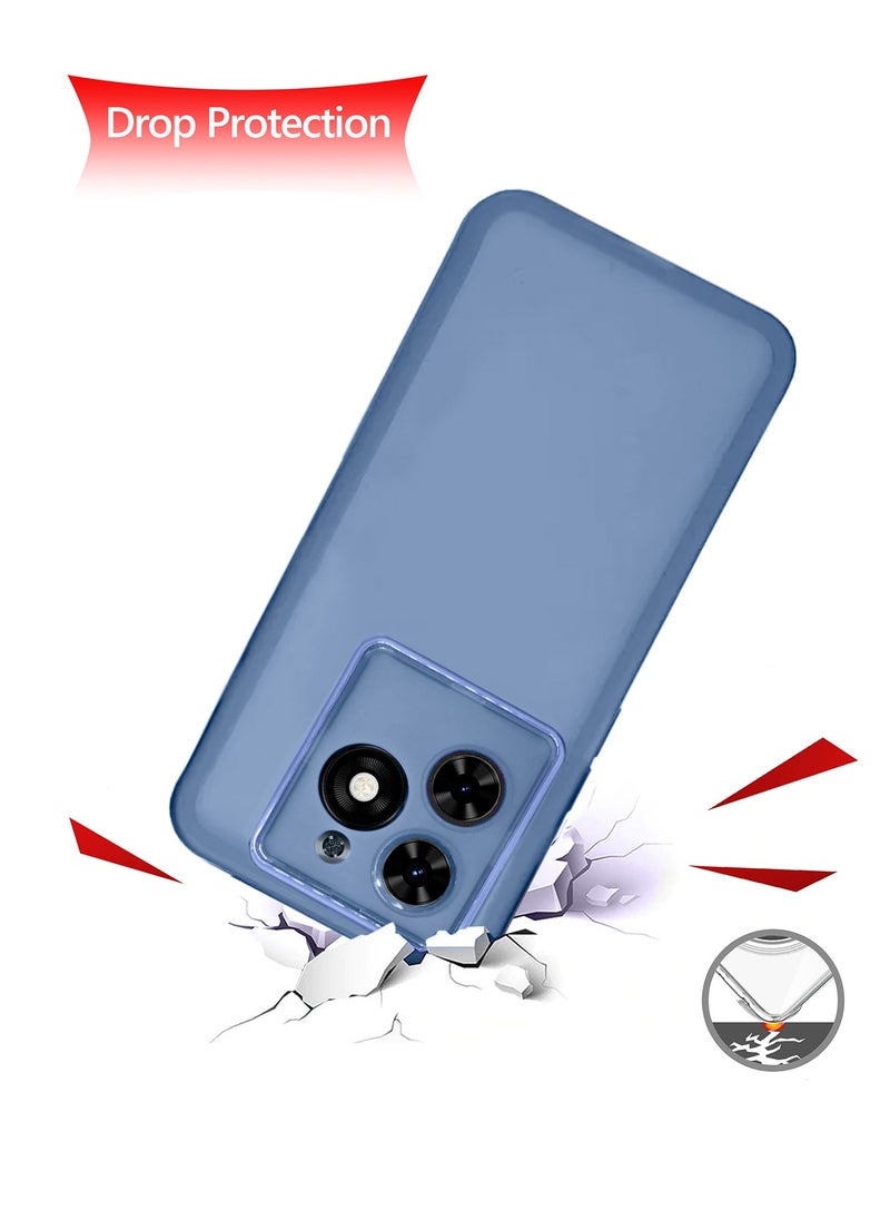 Soft Transparent TPU Silicone Ultra Thin Phone Stylish Electroplated Camera Border Case Cover For Tecno Pop 8 4G 2023 / Spark 20 4G 2023 / Spark 20C 4G 2023 / Spark Go 2024 4G 2023 Sky Blue