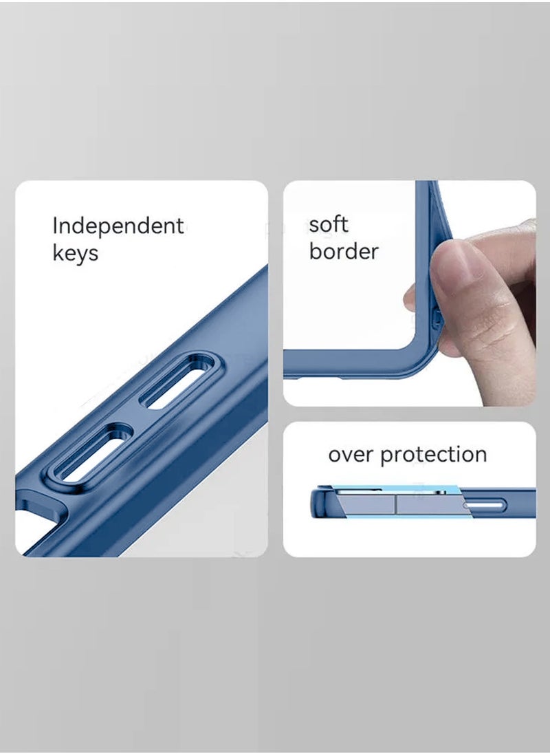 Soft Transparent TPU Silicone Ultra Thin Phone Stylish Electroplated Camera Border Case Cover For Tecno Pop 8 4G 2023 / Spark 20 4G 2023 / Spark 20C 4G 2023 / Spark Go 2024 4G 2023 Sky Blue