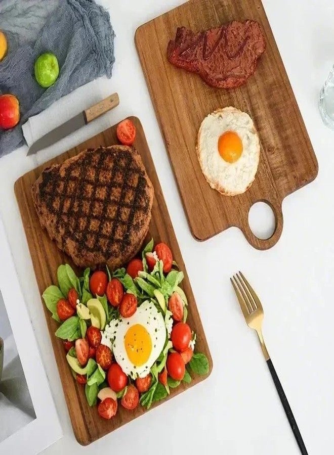 لوح تقديم من خشب الأكاسيا من رولوكسينتيا، بمقبض، حجم صغير 11.4 بوصة طول × 0.6 بوصة عرض × 7.7 بوصة ارتفاع - لوح تقطيع خشبي للحوم والخضراوات والخبز والجبن - صينية تقديم طعام للمطبخ - Image 4