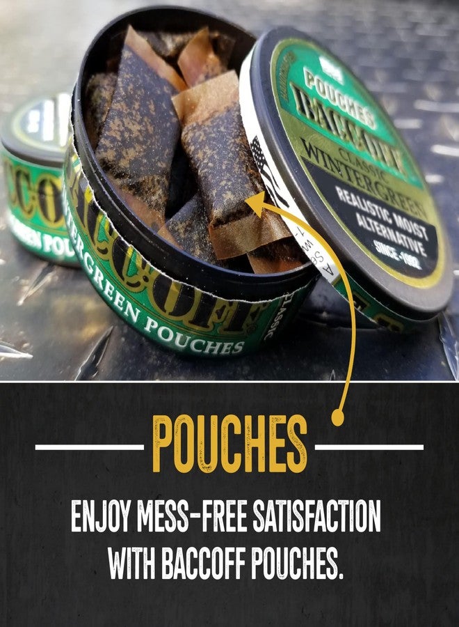 BACC OFF 1 Can, BaccOff Wintergreen Pouches, Strong Wintergreen and Salty, Rich Flavors, 16 Pouches - Image 3