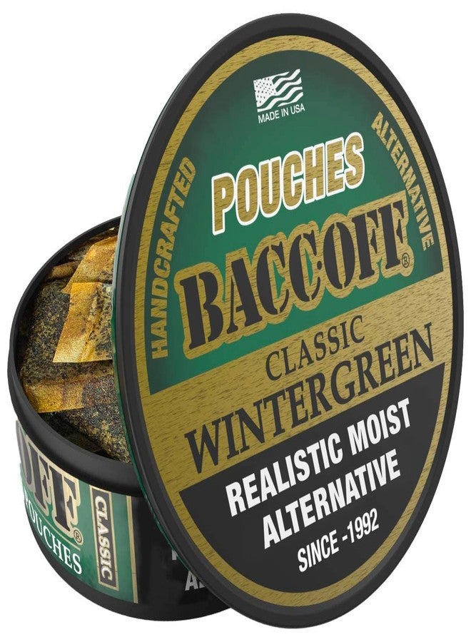 BACC OFF 1 Can, BaccOff Wintergreen Pouches, Strong Wintergreen and Salty, Rich Flavors, 16 Pouches - Image 1