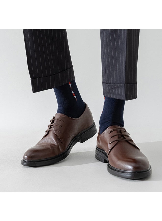 5 Pairs Men's Mid-Calf Cotton Crew Socks, Moisture Wicking for Business Casual Wear - Image 5