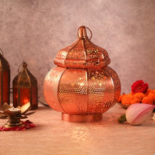 RYLLZ ESSENTIALS Rose Gold Electric Aroma Diffuser | Metal Beautiful electroplated Night Lamp with 2 Bulbs Handcrafted Oil Burner - Image 2