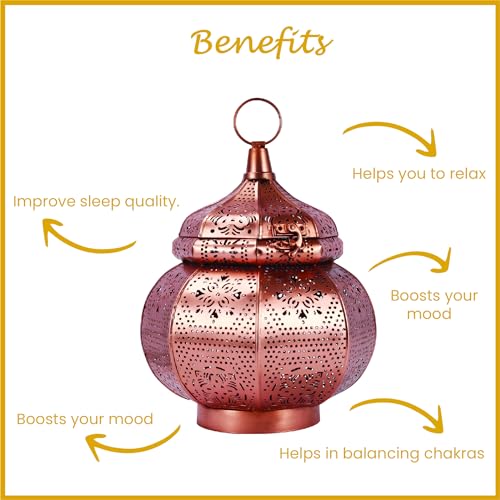 RYLLZ ESSENTIALS Rose Gold Electric Aroma Diffuser | Metal Beautiful electroplated Night Lamp with 2 Bulbs Handcrafted Oil Burner - Image 5