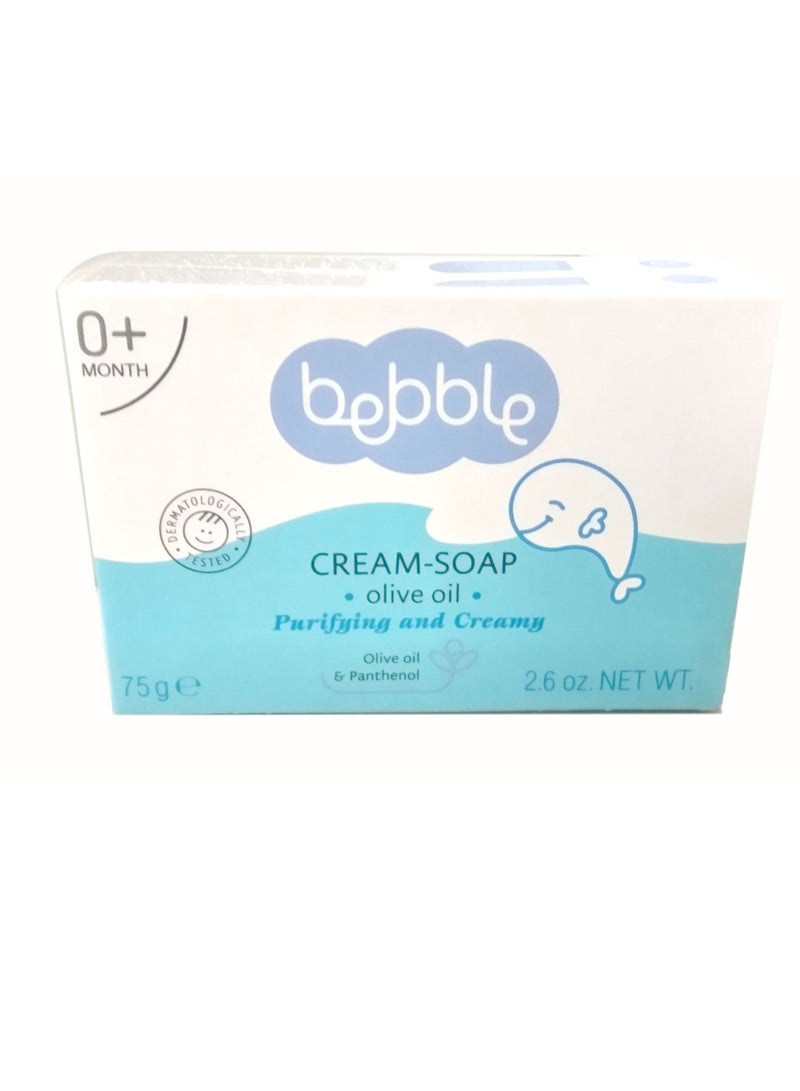 bebble Baby Cream Bar Soap | Germ Protection Skin Care | Tear Free | 75g - Image 1