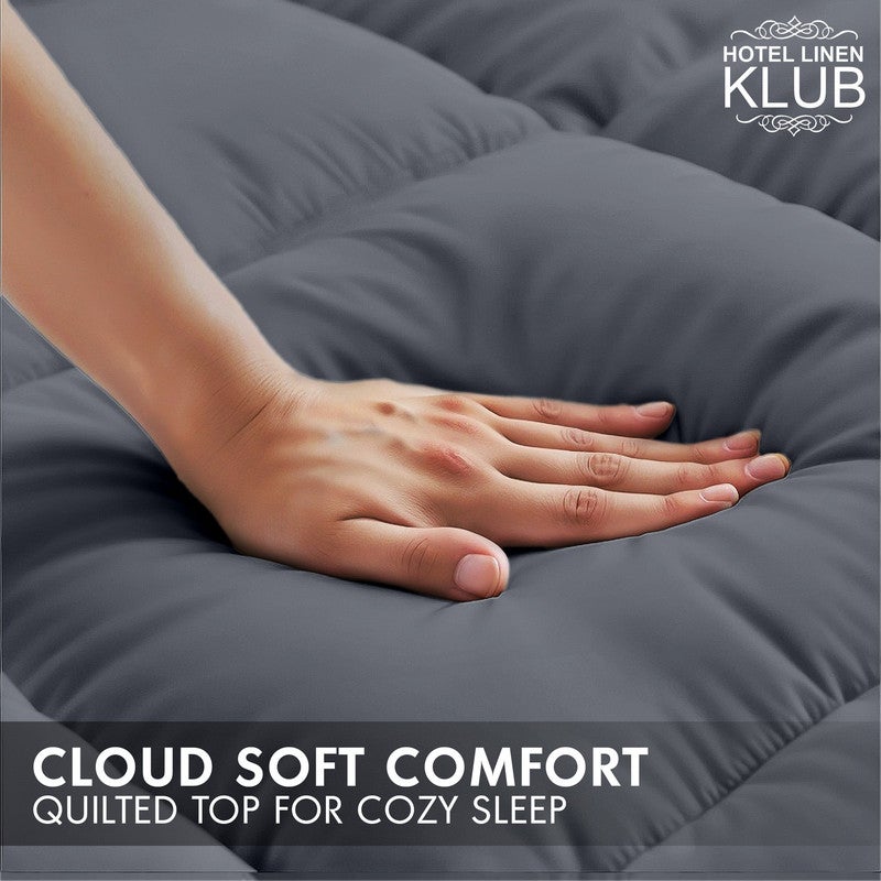 Hotel Linen Klub Mattress Topper – Extra-Thick 9Cm/800 Gsm Microfiber Pillow Top, Fitted Style, 120 X 200Cm, Silver – Plush Cushioning For Back Pain Relief, Deep Pocket 25–30Cm With All-Around Elastic, Soft & Durable - Image 5