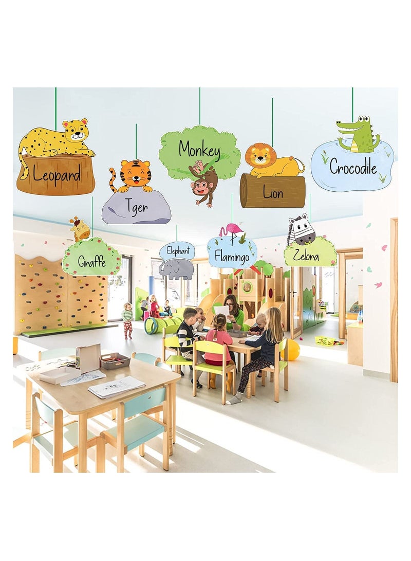 UP TO DATE Jungle Animals Hanging Figures for Classroom Blackboard and Modern Party Decor, Set of 45 School Decor - Image 2