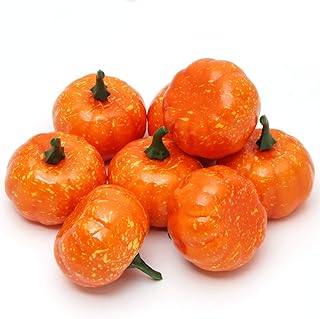 Coolrunner 12 Pack Artificial Fruits, Realistic Fall Mini Artificial Pumpkins, Home Kitchen Halloween Christmas - Image 1