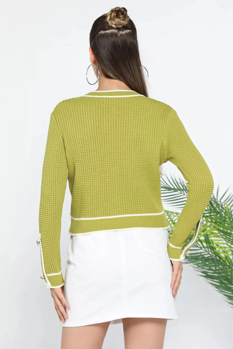 جولسلي Rose Pocket Detailed Buttoned Knitwear Jacket