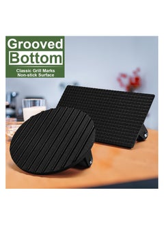 Anmi Burger Press, 7" Round & 8.2"X4.3" Rectangle Heavy-Duty Cast Iron Smash Bacon Press Meat Steak with Wood Handle for Griddle, Sandwich, Nonstick Pan  - Image 4