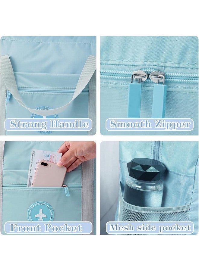 Keetly Travel Foldable Duffle Bag Airlines PersonalItem Bag for Women Men Lightweight Short Trip Carry On Bag Sports Gym Tote Weekender Overnight Bag (1,Sky Blue) - Image 4