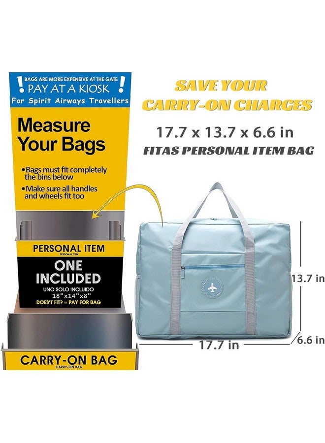 Keetly Travel Foldable Duffle Bag Airlines PersonalItem Bag for Women Men Lightweight Short Trip Carry On Bag Sports Gym Tote Weekender Overnight Bag (1,Sky Blue) - Image 2