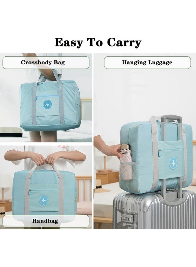 Keetly Travel Foldable Duffle Bag Airlines PersonalItem Bag for Women Men Lightweight Short Trip Carry On Bag Sports Gym Tote Weekender Overnight Bag (1,Sky Blue) - Image 3