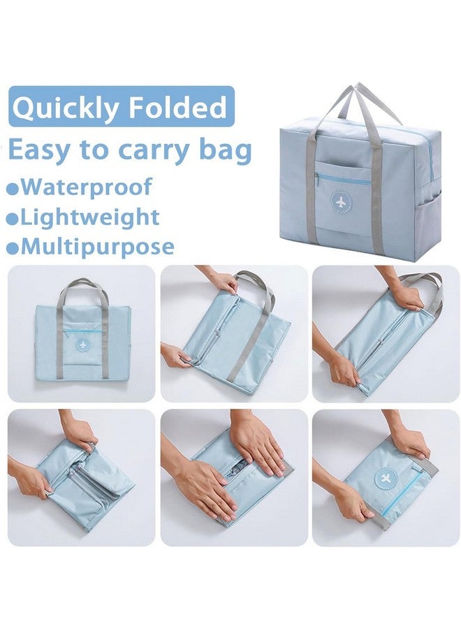 Keetly Travel Foldable Duffle Bag Airlines PersonalItem Bag for Women Men Lightweight Short Trip Carry On Bag Sports Gym Tote Weekender Overnight Bag (1,Sky Blue) - Image 5