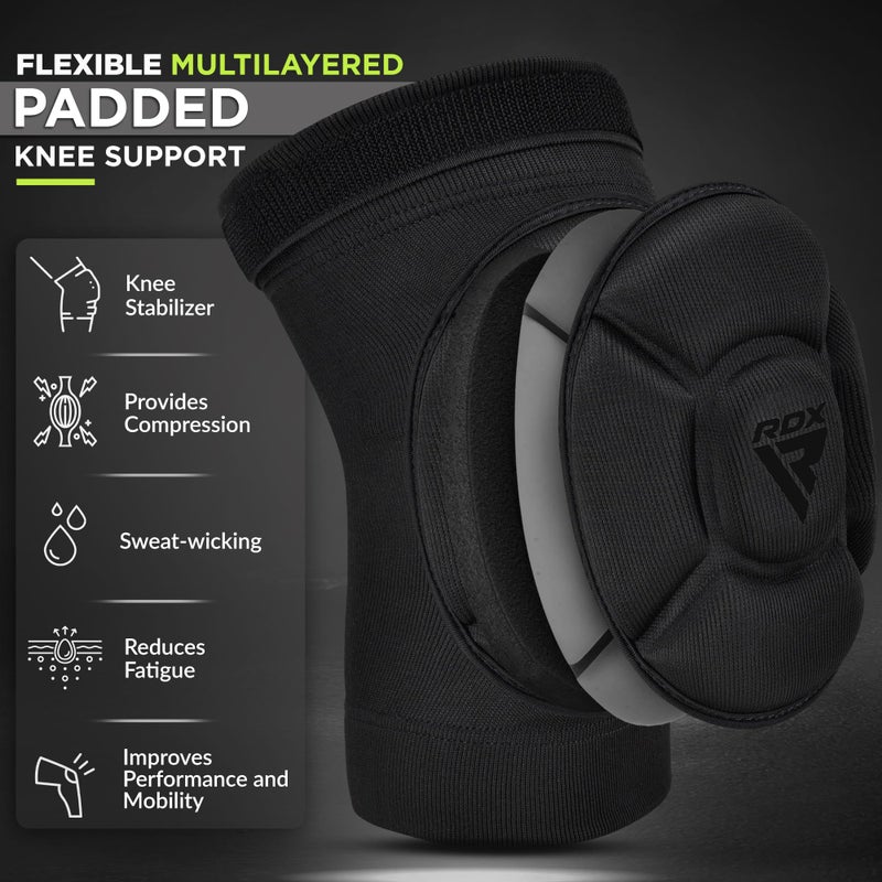 RDX Knee Pads for Work, Oeko TEX Certified, Anti-Slip Protective Thick Padded Foam Pad, Collision Avoidance Sleeves Pair, MMA Muay Thai Grappling Volleyball Football Wrestling Gardening. - Image 5