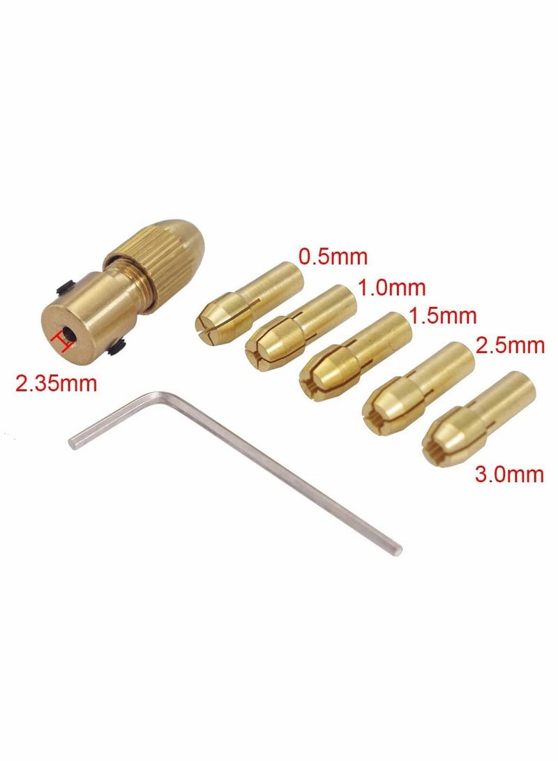 Micro Drill Collet Set 0.5-3mm Mini Small Brass with Allen Wrench for 2.35mm Rotary Tools (3 Sets) - Image 3