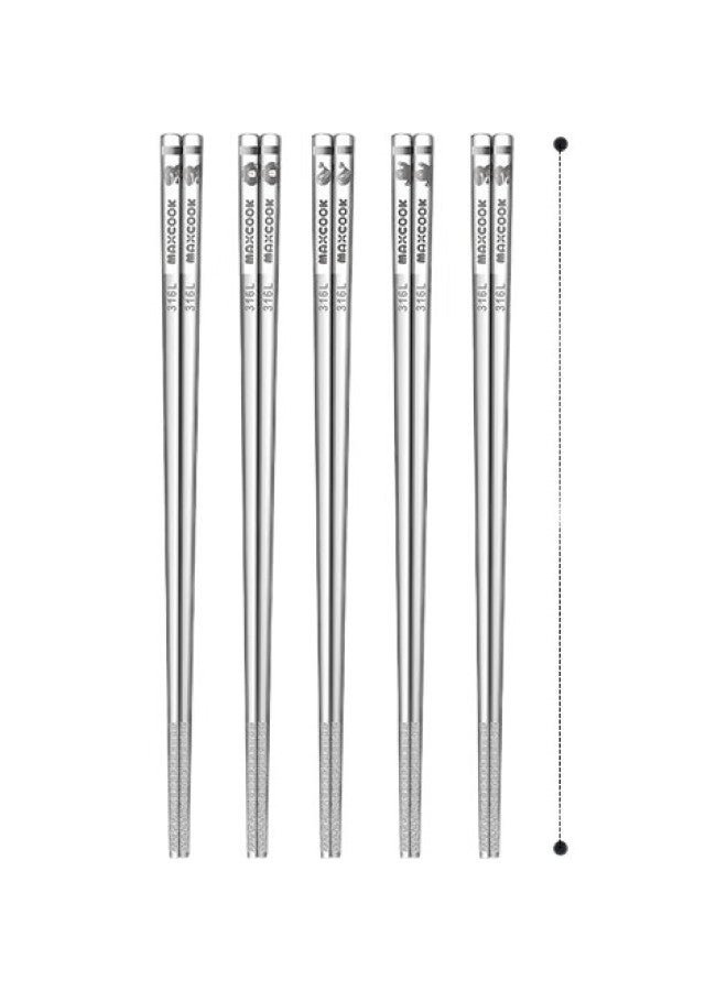 MAX COOK 316L Stainless Steel Chopsticks 5 Pairs Cartoon Divided Chopsticks Colorful Chopsticks Household Creative Tableware Set Mck5905 - Image 3