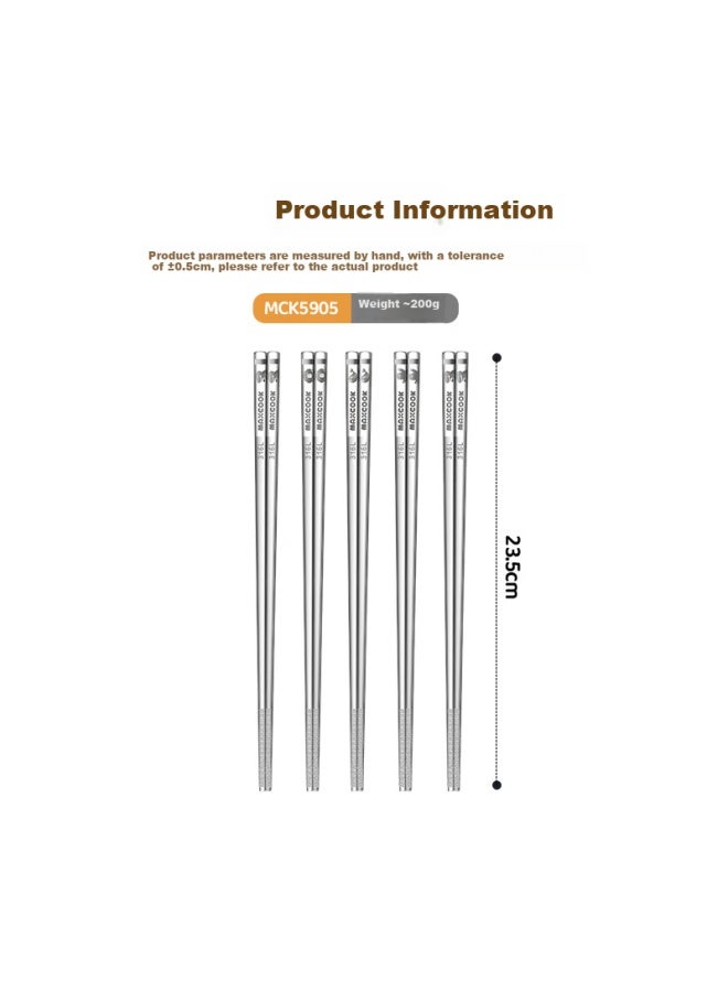 MAX COOK Maxcook 316l Stainless Steel Chopsticks 5 Pairs Cartoon Divided Chopsticks Colorful Chopsticks Household Creative Tableware Set Mck5905 - Image 1