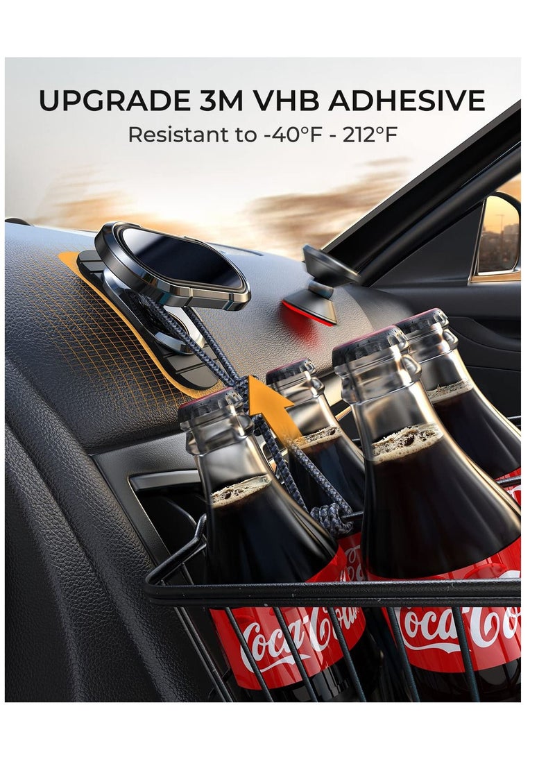 Excefore Magnetic Phone Mount for Car, Upgrade 6X Strong Car Mount Magnet, Bendable Base, All Metal Magnet Car Mount, 360° Adjustable Dashboard Phone Holder for Car for All Smartphones - Image 4