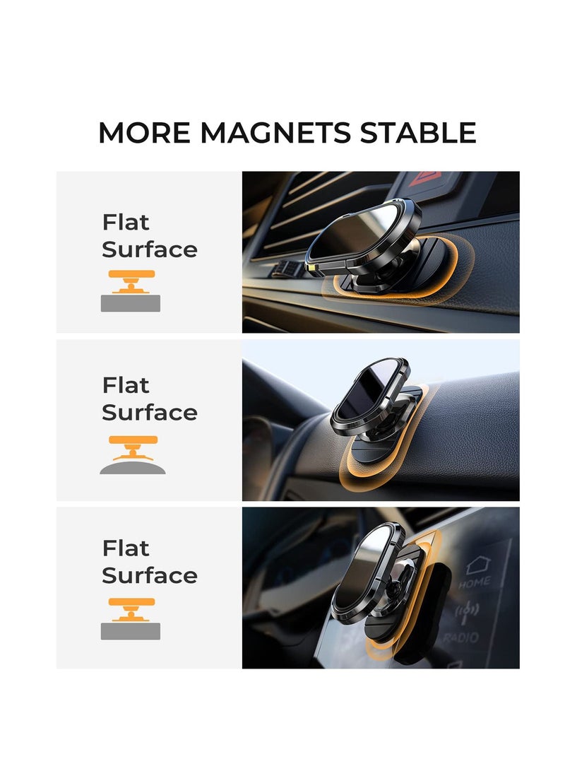 Excefore Magnetic Phone Mount for Car, Upgrade 6X Strong Car Mount Magnet, Bendable Base, All Metal Magnet Car Mount, 360° Adjustable Dashboard Phone Holder for Car for All Smartphones - Image 2