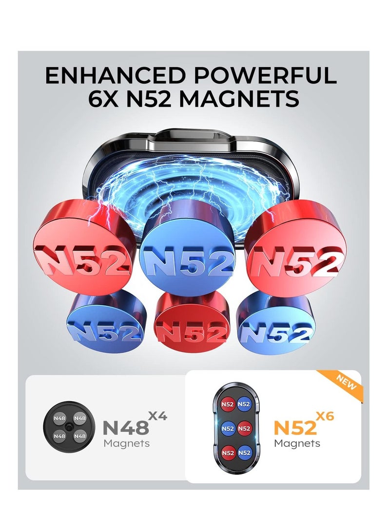 Excefore Magnetic Phone Mount for Car, Upgrade 6X Strong Car Mount Magnet, Bendable Base, All Metal Magnet Car Mount, 360° Adjustable Dashboard Phone Holder for Car for All Smartphones - Image 3