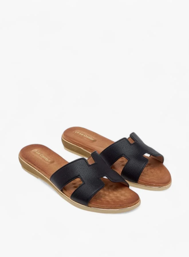 Le Confort BLACK Women Cutout Detail Slip-On Sandals for Women | Best Price UAE