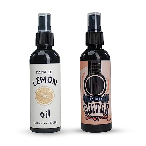 Kadence 100ml Lemon polish and 100ml Glossy Guitar Polish for Guitar Fretboard Care/Cleaning/Polishing, Fretboard Cleaner for Guitar, Bass, Ukulele - Image 1