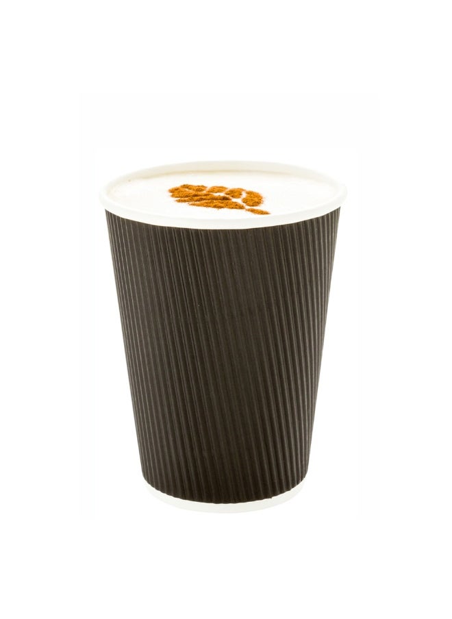 Restaurantware Restaurantware 12 Ounce Disposable Hot Beverage Cups, 500 Count, Ripple Wall Design, No Sleeves Needed, Insulated Black Paper Tumblers, Recyclable, Eco-Conscious, Ideal for Cafes and Takeout  - Image 2