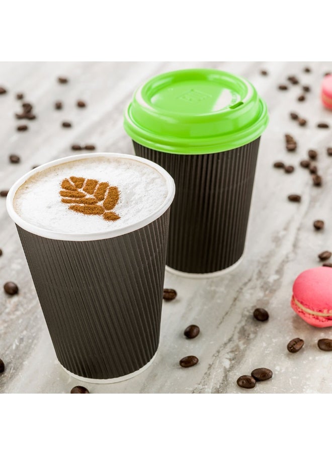 Restaurantware Restaurantware 12 Ounce Disposable Hot Beverage Cups, 500 Count, Ripple Wall Design, No Sleeves Needed, Insulated Black Paper Tumblers, Recyclable, Eco-Conscious, Ideal for Cafes and Takeout  - Image 3