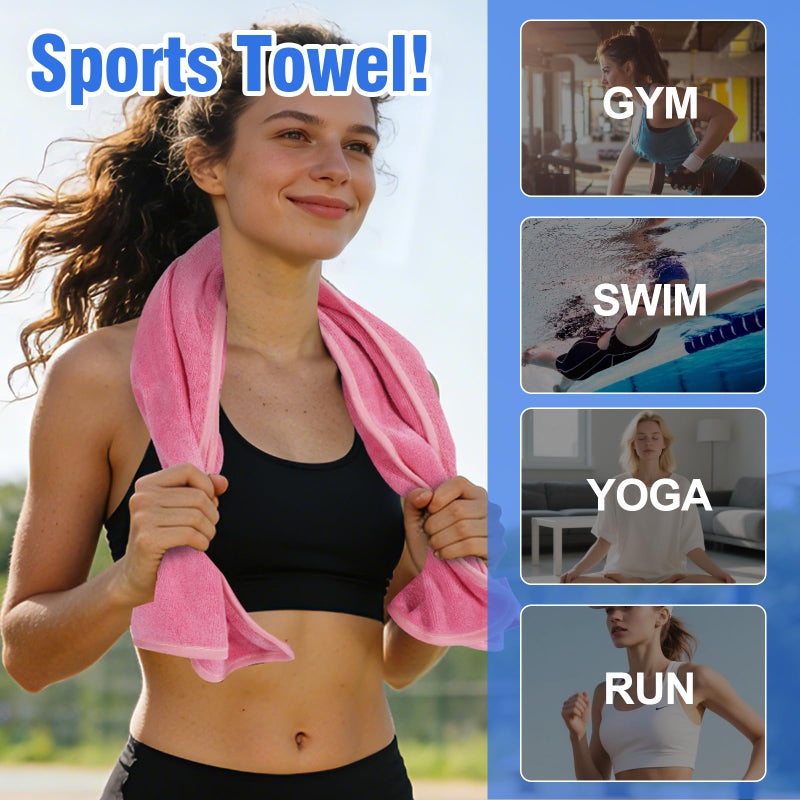 INFICRIME 2 Pack Microfiber Gym Towels, 380 GSM 15"x31" Bigger Size Super Soft Quick-Drying Towels for Workout, Yoga, Fitness, Sports, Sweat Absorbent & Lightweight - Image 5