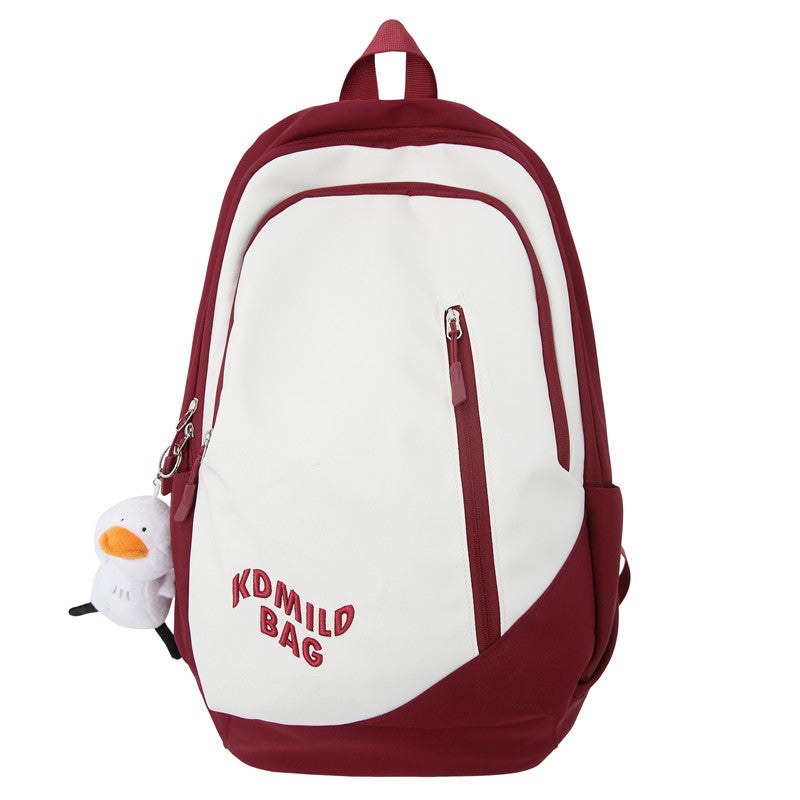 Color-block Large Capacity Backpack for School Students - Lightweight, Nylon, Unisex - Image 5