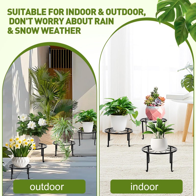 ESRICH 10Pack Plant Stand, Metal Plant Stands for Outdoor Indoor Plants, Heavy Duty Plant Stands for Multiple Plant, Anti-Rust Iron Plant Pot Shelffor Planter, Potted Plant Holder for Garden Home - Image 5