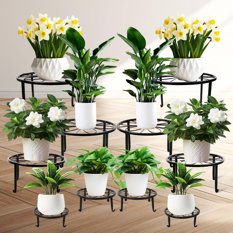 ESRICH 10Pack Plant Stand, Metal Plant Stands for Outdoor Indoor Plants, Heavy Duty Plant Stands for Multiple Plant, Anti-Rust Iron Plant Pot Shelffor Planter, Potted Plant Holder for Garden Home - Image 1