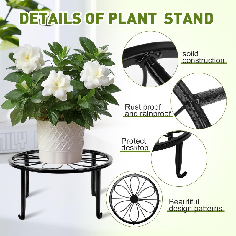 ESRICH 10Pack Plant Stand, Metal Plant Stands for Outdoor Indoor Plants, Heavy Duty Plant Stands for Multiple Plant, Anti-Rust Iron Plant Pot Shelffor Planter, Potted Plant Holder for Garden Home - Image 4