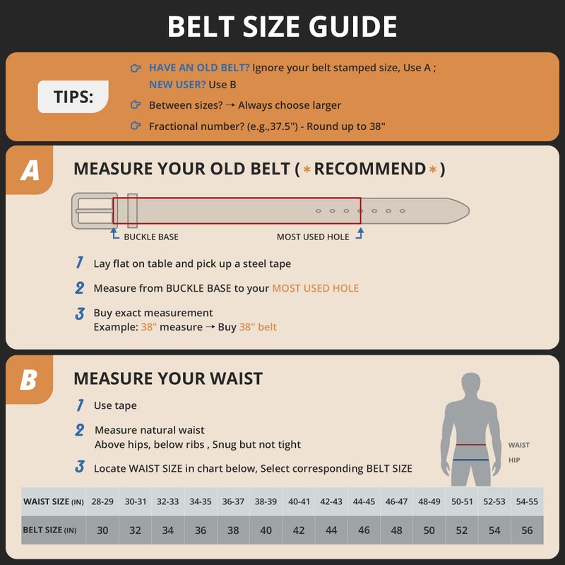 Buffway Men's Leather Belt,1.5" Handcrafted Top-Grain Leather â€“ Durable,Comfortable,Suitable for Everyday Formal & Casual Wear - Size 38" Black - Image 5