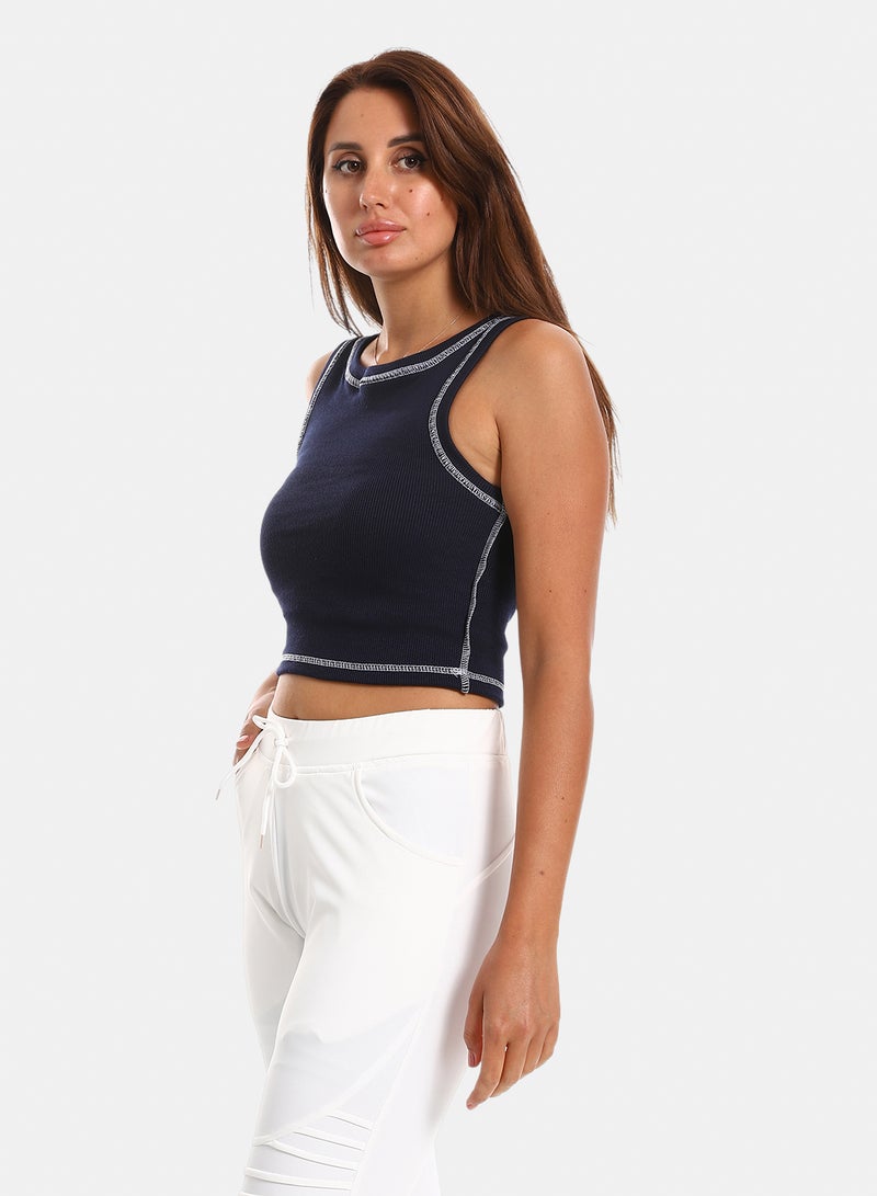 belle Sleevles With White Details Tank Top - Image 2