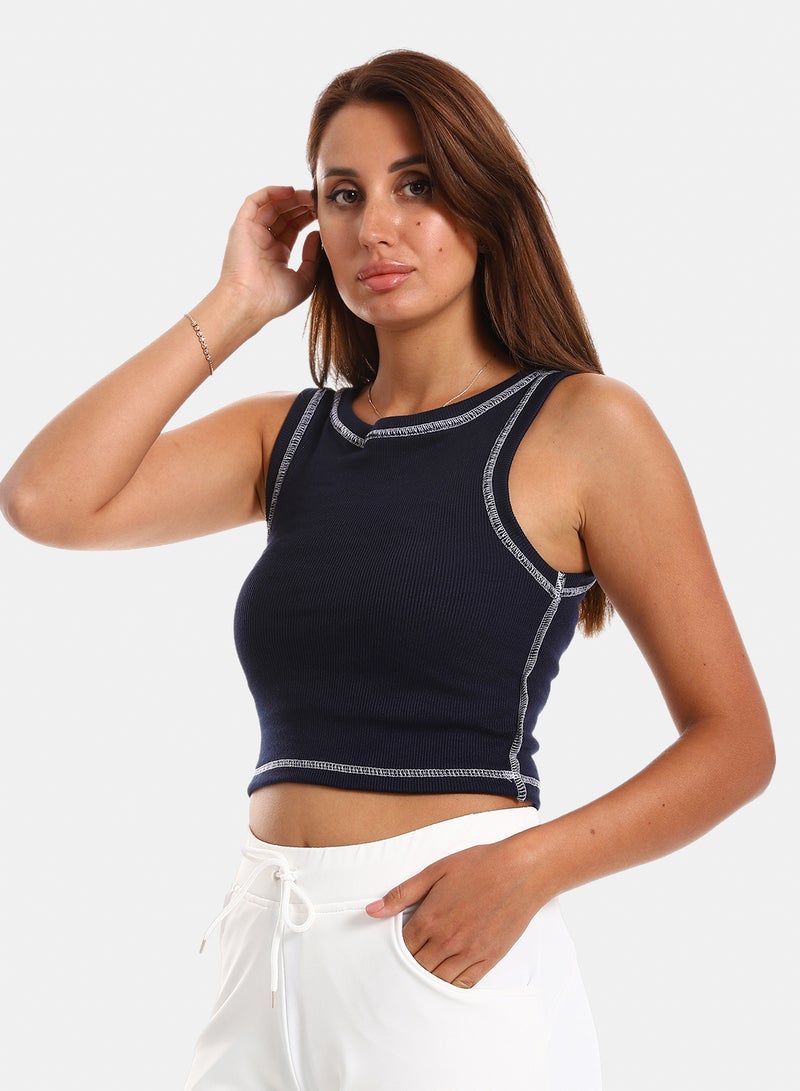 belle Sleevles With White Details Tank Top - Image 4