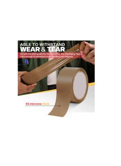 Generic Brown Packaging Tape 2 Inch for Parcels and Boxes This Brown Packing Tape Provides a Strong, Secure and Sticky Seal for Your Cardboard Boxes and for Moving House Pack of 6  - Image 1