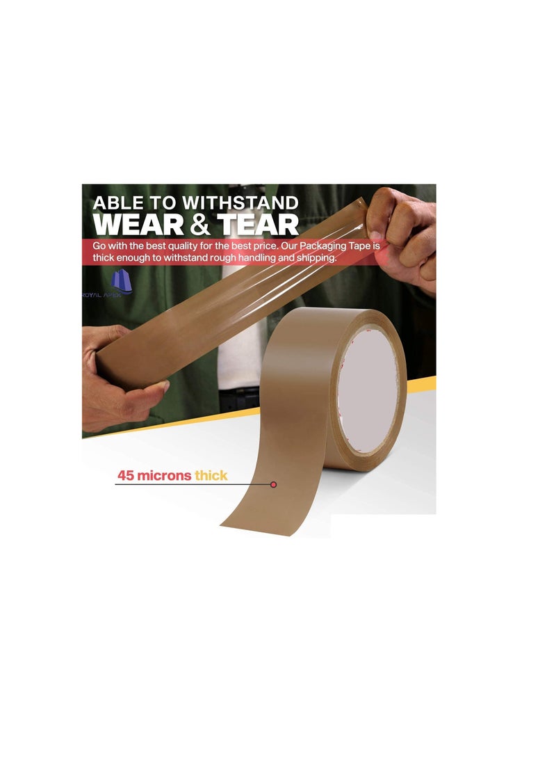 Generic Brown Packaging Tape 2 Inch for Parcels and Boxes This Brown Packing Tape Provides a Strong, Secure and Sticky Seal for Your Cardboard Boxes and for Moving House Pack of 6  - Image 1