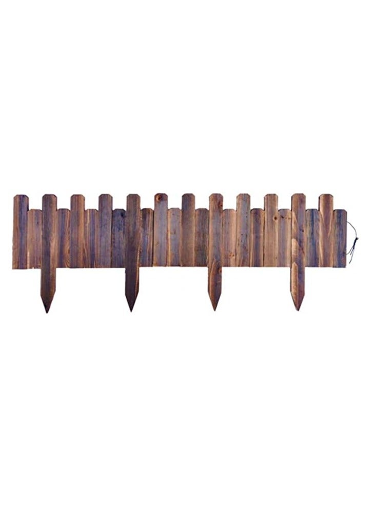 LINGWEI Wooden Picket Fence Garden Edging Border Brown Animal Barrier 120x35x1cm - Image 2