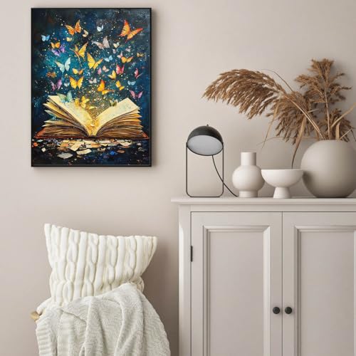 Legrace Book Diamond Art Painting Kits for Adults - Full Drill Diamond Dots Paintings for Beginners, Butterfly Round 5D Paint with Diamonds Pictures Gem Art Painting Kits DIY Adult Crafts Kits 12x16inch - Image 3
