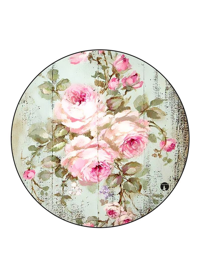 RKN Flowers Printed Fridge Magnet Round  Multicolour - Image 1